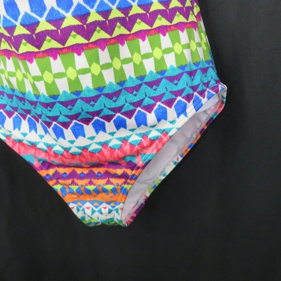 2 Bamboo One Piece Swimsuit Ladies 10 Bright Adjustible Straps Soft Cup Plunge - Picture 3 of 12